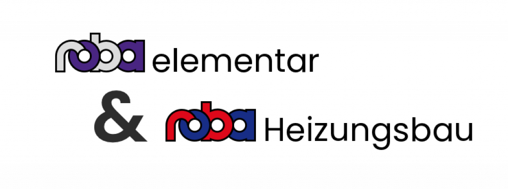 Logoa der beiden Firmen roba Elementar und roba Heizungsbau.